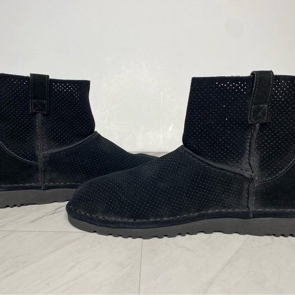 UGG Classic Unlined Perforated Black Mini Boot 9 - Picture 7 of 16